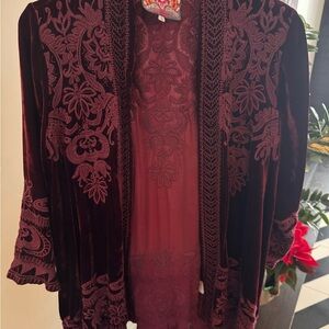 Elegant Burgundy Velvet Sweater